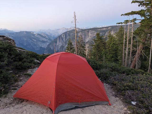 Cliffside camping at Dewey point