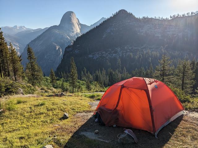 Unbeatable view of Half Dome from our tent