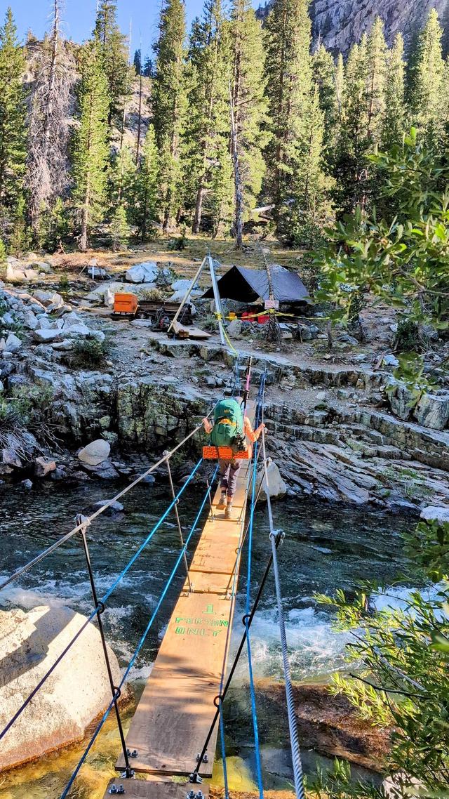 Temporary bridge over South Fork San Joaquin river