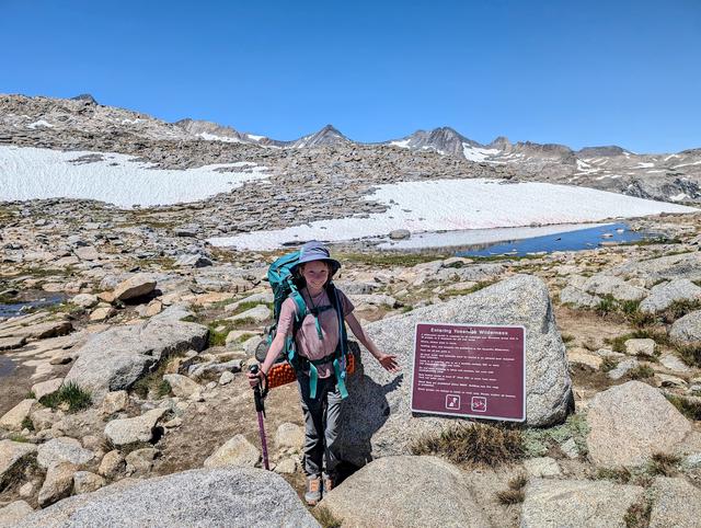 11,066 feet - Entrance sign to Yosemite Wilderness at Donohue Pass